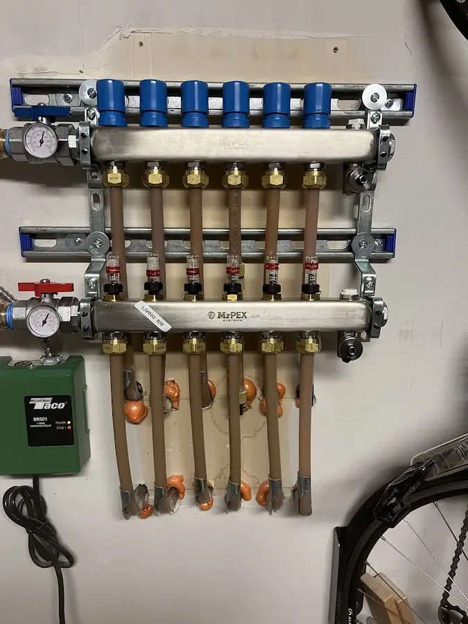 Plumber performing Gas Line Installation at a residential property in Walkersville